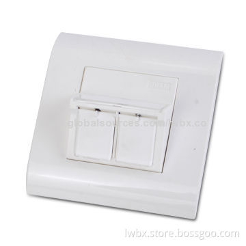 2 Ports Wall Plate, Fitted with Withdrawal Label, Made of ABS